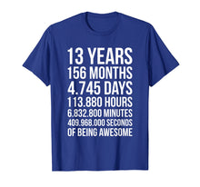 Load image into Gallery viewer, Awesome 13th Birthday Shirt Funny 13 Year Old Birthday Gift