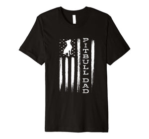 Mens Mens Proud Pitbull Dad T-shirt - America Bully Dog pittie