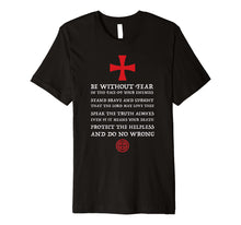 Load image into Gallery viewer, Mens Crusader Knight | Knights Templar Code T Shirt | Holy Cross
