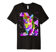 Load image into Gallery viewer, 70s 80s Party Trippy Cat Premium T-Shirt
