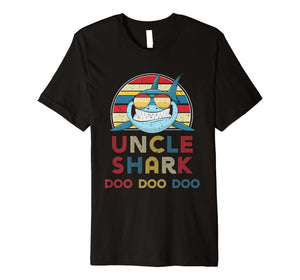 Retro Vintage Uncle Sharks Tshirt gift for Mens