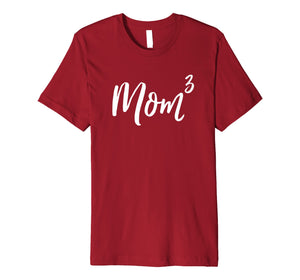 Mom Times Three Vintage Funny Cubed Witty Cute Shirt