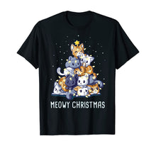 Load image into Gallery viewer, Cats Christmas Tree Meow Kitten Kitty Tree Lights Star Xmas T-Shirt
