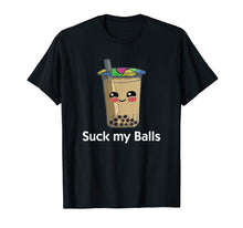 Load image into Gallery viewer, Boba Tea Tshirt Suck my Balls bubble drink Funny TeeShirt
