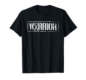 Brain Cancer Warrior - Grey Military Style Ribbon T-Shirt