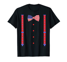Load image into Gallery viewer, 4th Of July Bow Tie &amp; Suspenders Americann Flag T shirt
