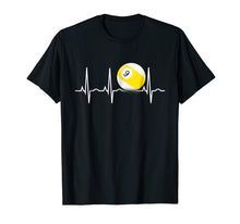 Load image into Gallery viewer, 9 Ball Shirt - Pool Player Nine Ball Heartbeat Gift T-Shirt
