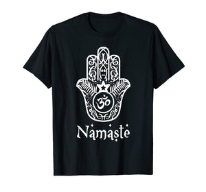 Namaste Hand Hamsa yoga hinduism vedas OHM t shirt