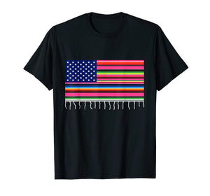 Mexican American Flag USA Serape Cinco De Mayo Party T Shirt