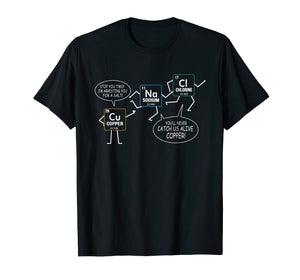 Salt And Copper Funny Periodic Table Chemistry Pun T Shirt