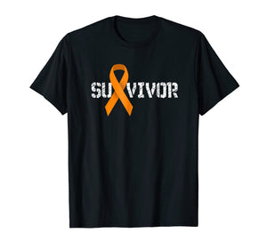 Leukemia Awareness Cancer Survivor Orange Ribbon T Shirt