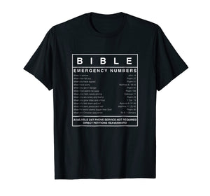 Bible emergency Numbers T-shirt Christian T-shirt