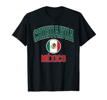 Load image into Gallery viewer, Chihuahua T Shirt - Varsity Style Mexico Flag
