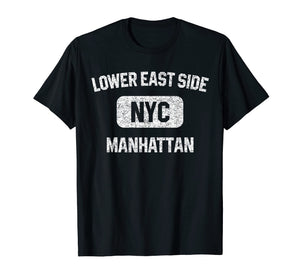 Lower East Side T Shirt - Gym Style Distressed White Print
