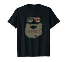 Load image into Gallery viewer, &#39;Merica Patriotic Beard Sunglasses Flag T-shirt
