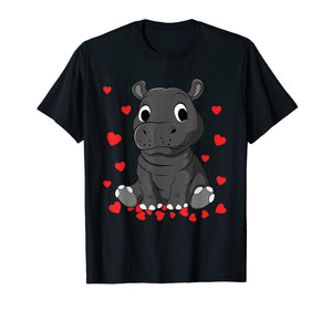 Cute Baby Hippopotamus Valentines Day Shirt for Hippo Lovers