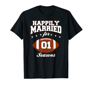 1 Years Wedding Anniversary T-Shirt Football Couple Gift