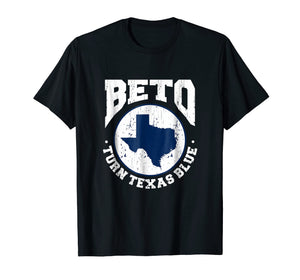 Beto Turn Texas Blue Distressed Graphic Vintage T-Shirt