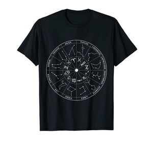 Constellation Shirt Vintage Retro Sky Map T-shirts