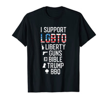 Load image into Gallery viewer, I Support LGBTQ Liberty Guns Bible Trump BBQ American Flag
