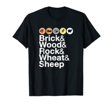 Load image into Gallery viewer, Brick, Wood, Rock, Wheat, &amp; Sheep T-Shirt
