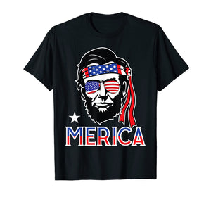 Merica Abe Lincoln T shirt 4th of July Men Boys Kids Murica