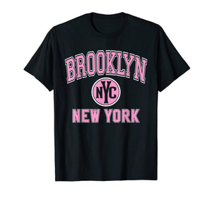 Brooklyn T Shirt - Varsity Style NYC Pink Print