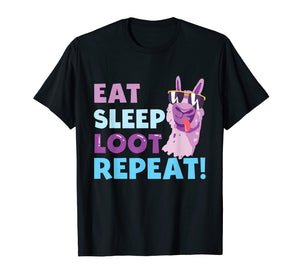 Eat Sleep Loot Repeat LLAMA Birthday Gift Shirt
