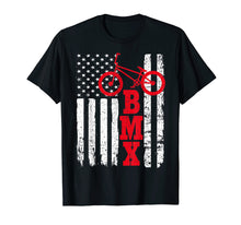 Load image into Gallery viewer, BMX Shirt: USA American Flag Sport Fan Bike Biking T-Shirt
