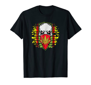 Cannabis Skull T-shirt Pot Smoking Reggae Tee