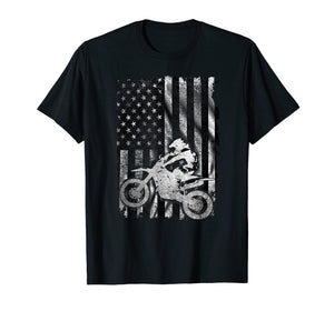 American Flag Motocross Shirt - Vintage Dirt Bike T Shirt