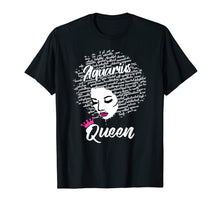Load image into Gallery viewer, Aquarius Zodiac Birthday Afro Gift T-Shirt for Black Women
