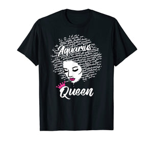 Aquarius Zodiac Birthday Afro Gift T-Shirt for Black Women