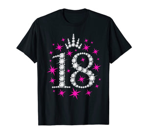 18th Birthday T-shirt. Eighteen Birthday tshirt for girls.