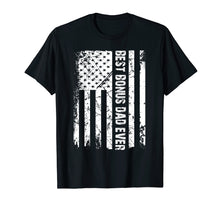 Load image into Gallery viewer, Mens Best Bonus Dad Ever American Flag Tshirt Father Day Gift
