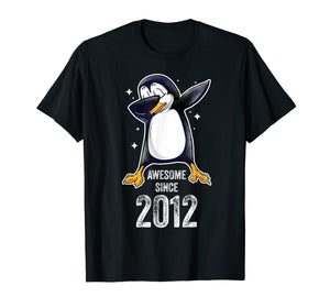 Dabbing Penguin Birthday Tee Boys Girls | Awesome Since 2012
