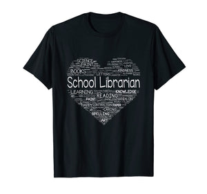 School Librarian Heart T-Shirt