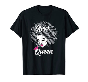 Aries Zodiac Birthday Afro Gift T-Shirt for Black Women