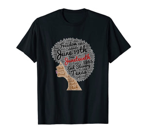 Juneteenth Natural Hair Afro T-Shirt for Black Women