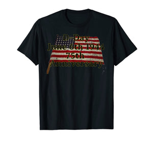 D-Day June 6th 1944 75th Anniversary Commemorative 48 Star  T-Shirt