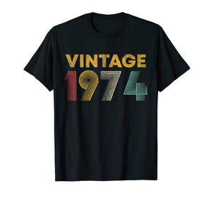 45th Birthday Gift Idea Vintage 1974 T-Shirt Men Women
