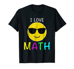 I LOVE MATH TSHIRT FOR TEACHERS EMOJI HEARTS LOVE