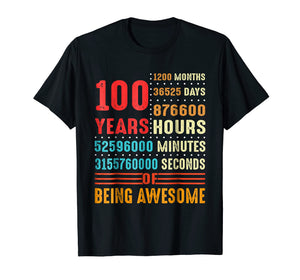 100 Years Old 100th Birthday Vintage T Shirt 1200 Months