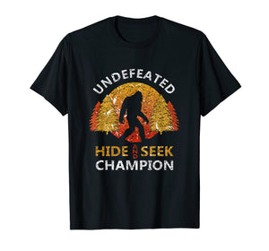 Hide and seek world champion bigfoot t shirts for men funny
