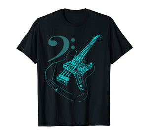 Bass with Clef Neon T-Shirt for Bassists & Bass Player