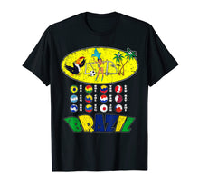 Load image into Gallery viewer, All 12 National Soccer Teams to Brazil with Samba T-Shirt
