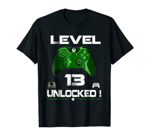 Level 13 Unlocked Birthday T Shirt 13th Video Gamer Boy Gift