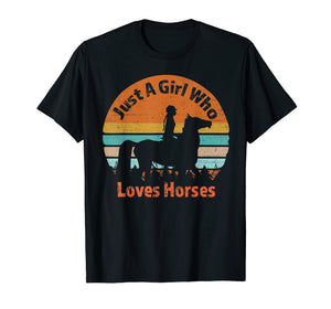 Just A Girl Who Loves Riding English Horses T-shirt Gifts