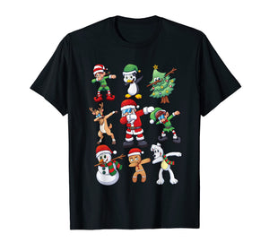 Christmas Shirt for Kids Boys Dabbing Santa Elves Xmas Gift