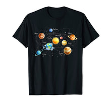 Load image into Gallery viewer, Solar System Chart Educational, Science T-Shirt Darks

